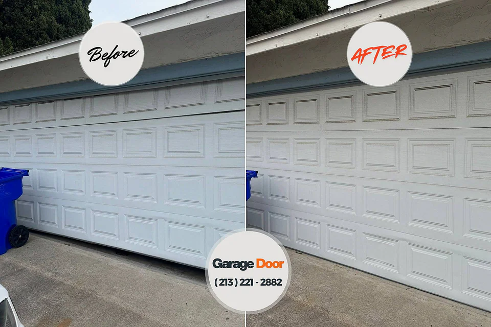Before and after: garage door repair Pleasureville, PA